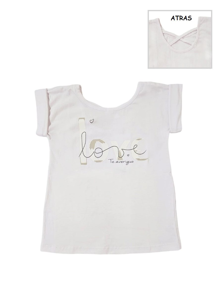 REMERA ART.65 T.6/10 NENA COLOR ESTAMPADA LOVE
Talles: 6/10