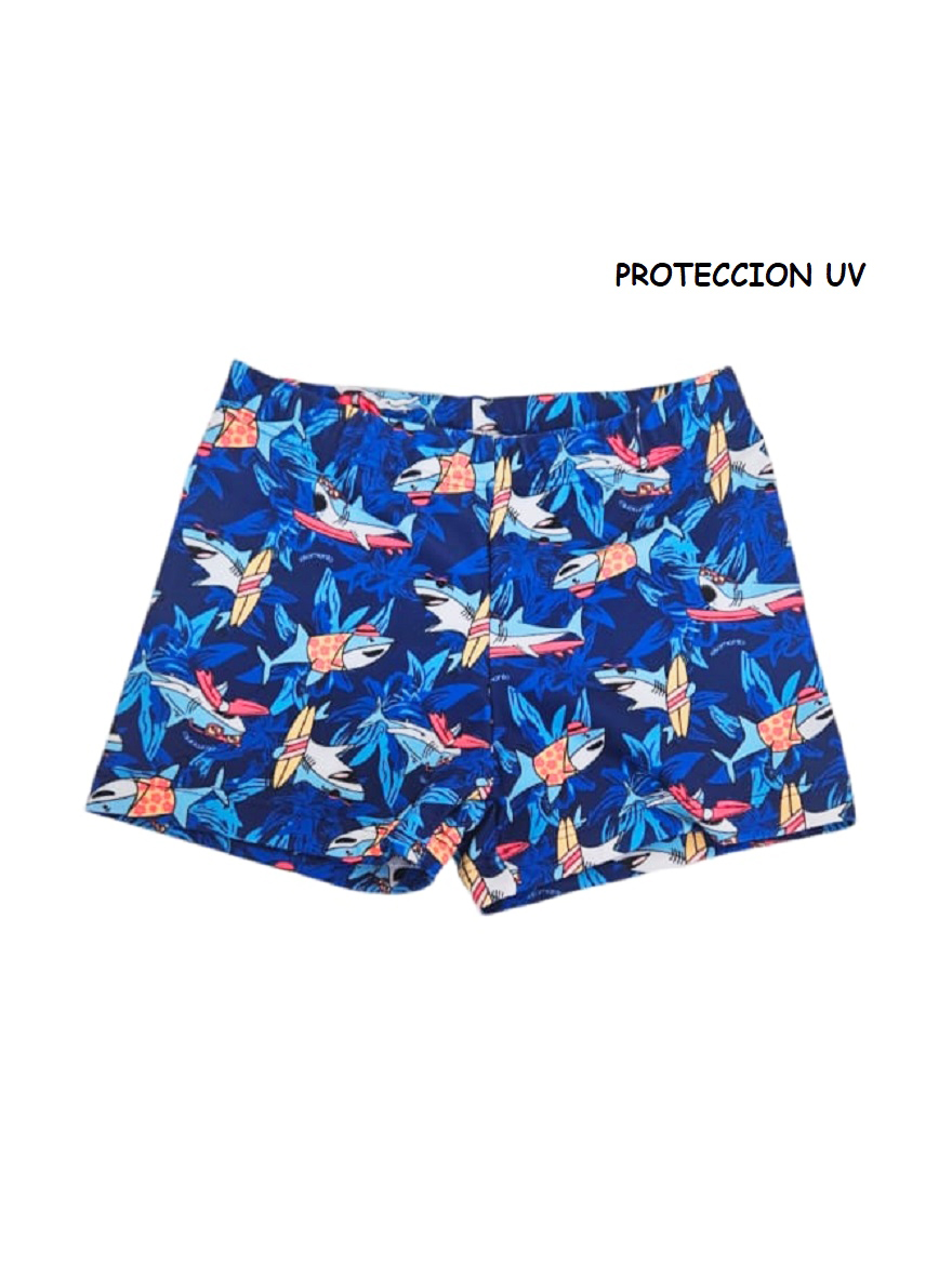 SHORT DE BAÑO ART.2550 T.4/6/8/10/12 VARON UV  ESTAMPADO TIBURON
Talles: 4 A 12