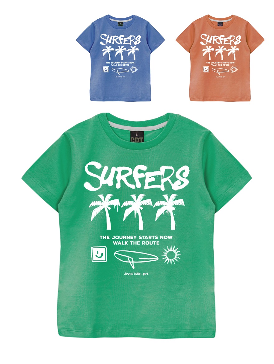 REMERA ART.267305 T.6/8/10/12/14/16 VARON  CON EST. SURFERS
Talles: 6 A 16