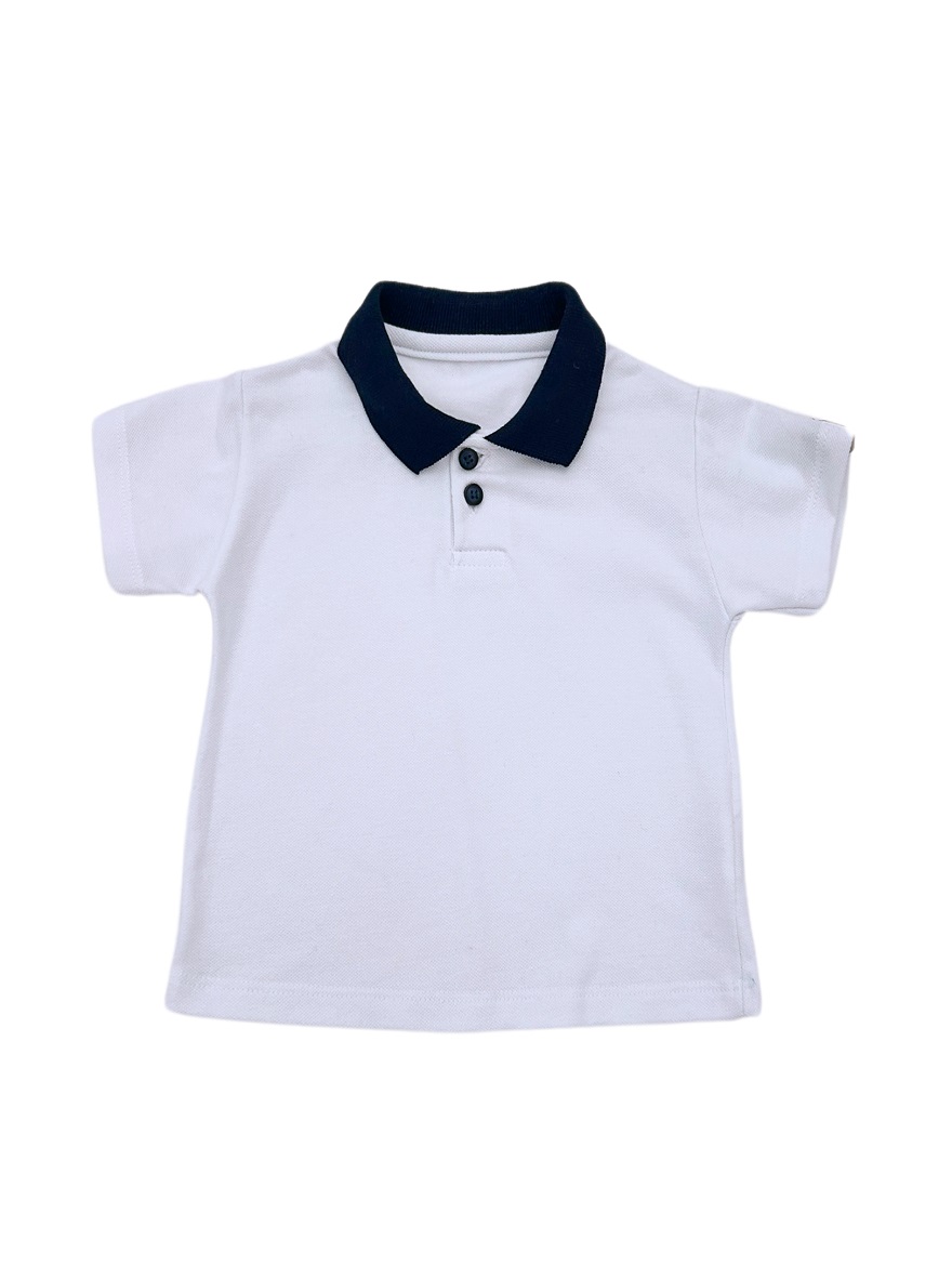 CHOMBA ART.1221 T.12/18/24M BLANCA CON CUELLO TEJIDO
Talles: 12/18/24