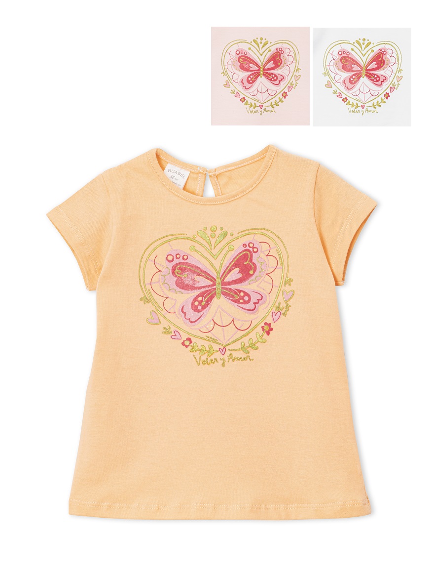 REMERA ART.3814 T.12/18/24/36M BEBA CON EST.MARIPOSA CORAZON
Talles: 12 A 36M