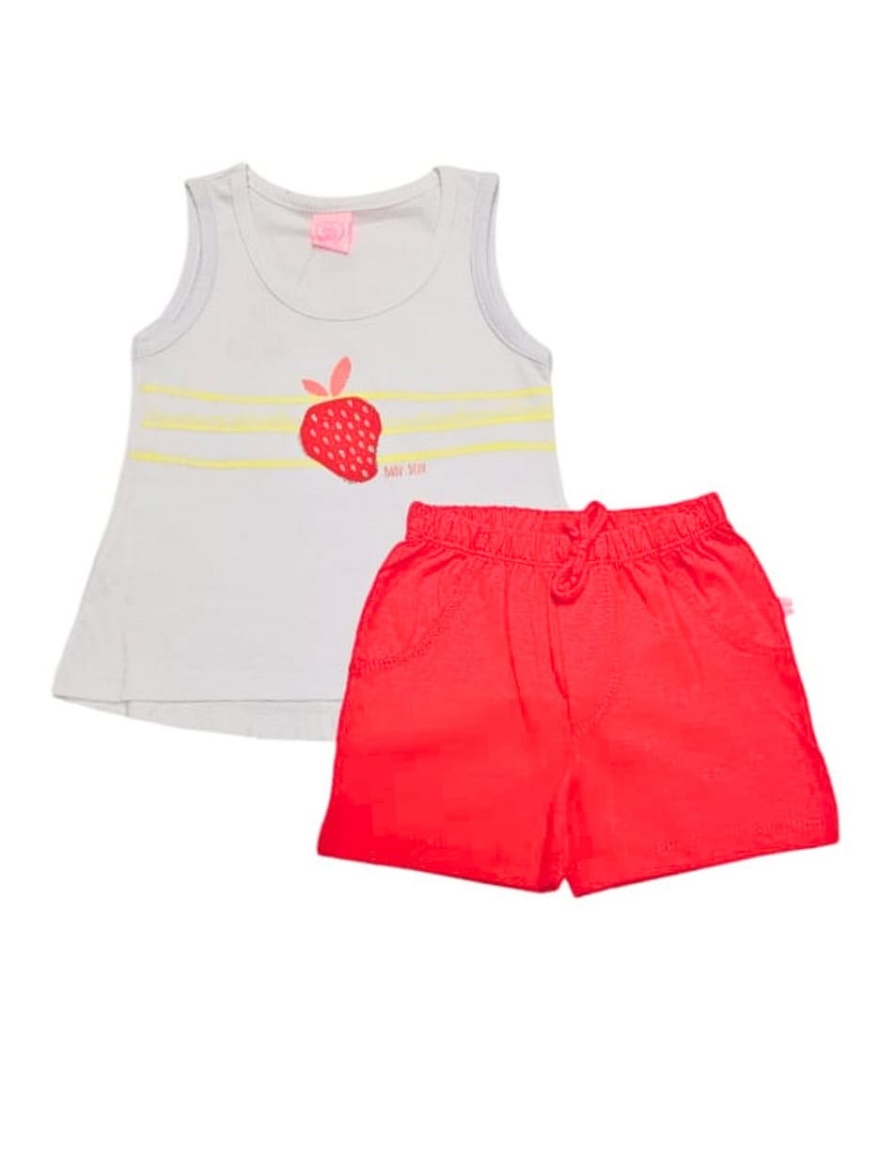 CONJUNTO ART.6255 T.9/12M BEBA S/M REMERA ESTAMPA FRUTILLA Y SHORT
Talles: 9/12M