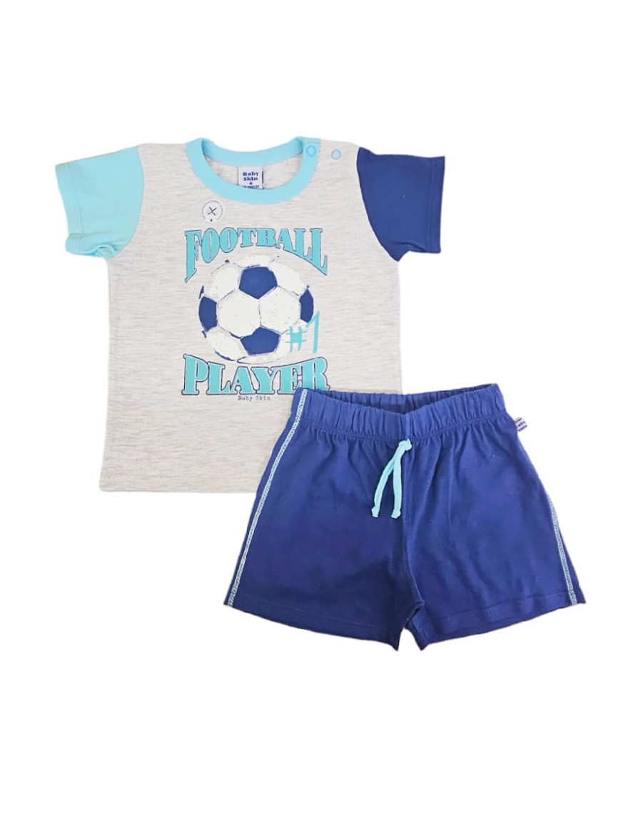 CONJUNTO ART.6502 T.24M BEBE REMERA PLAYER COMBINADA CON SHORT JERSEY
Talles: 24M