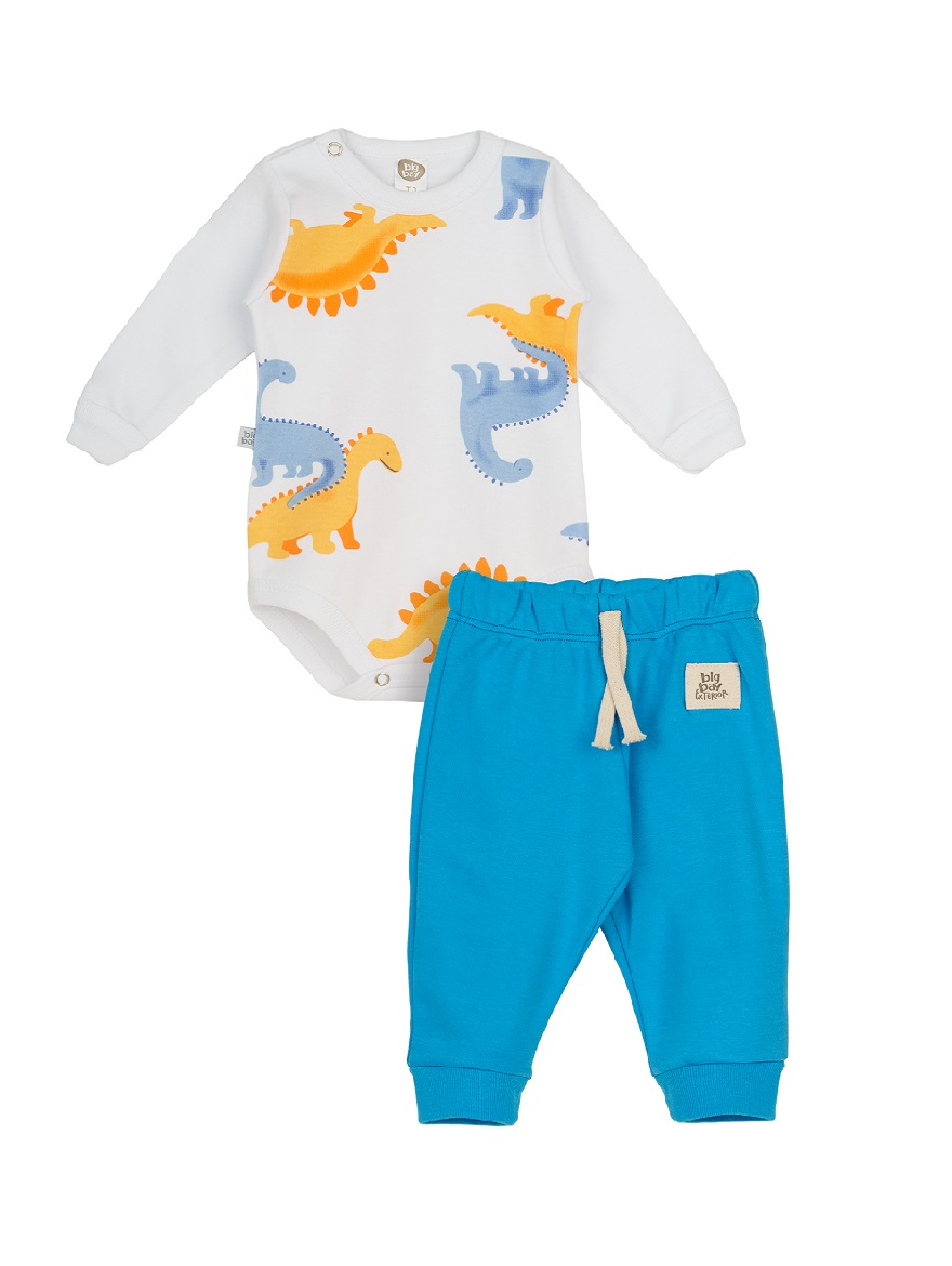 CONJUNTO ART.M9410 T.RN 0/3 3/6 6/9 9/12M BODY  ESTAMPADO FULL ROAR Y BABUCHA
Talles: RN A 12M