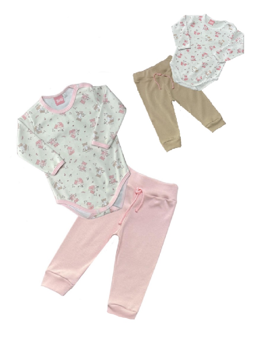 CONJUNTO ART.67734 T.3/6/9M BODY MANGA LARGA Y PANTALON BB ESTAMPADO ZORROS
Talles: 3/6/9M