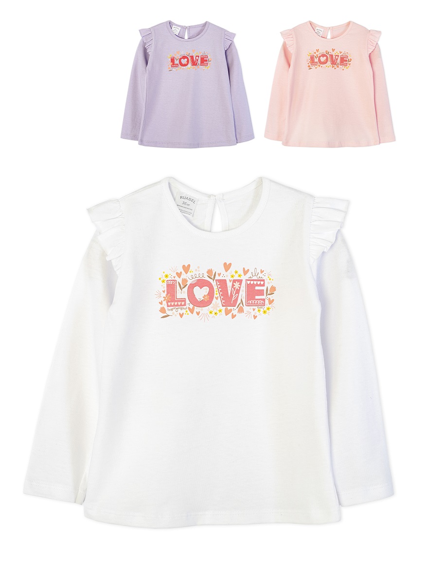 REMERA ART.4018 T.18/24/36M BEBA CON ESTAMPA LOVE
Talles: 18/24/36